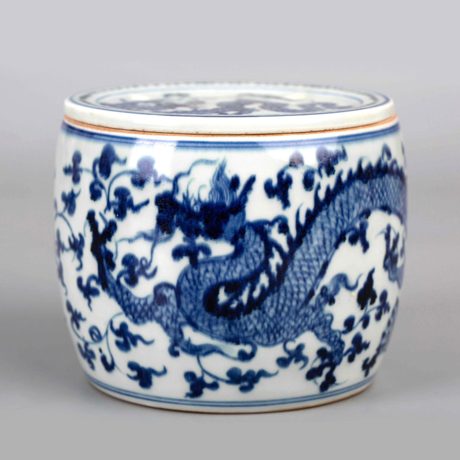 Ming Xuande Blue And White Cricket Jar With Dragon Pattern (1 of 8)