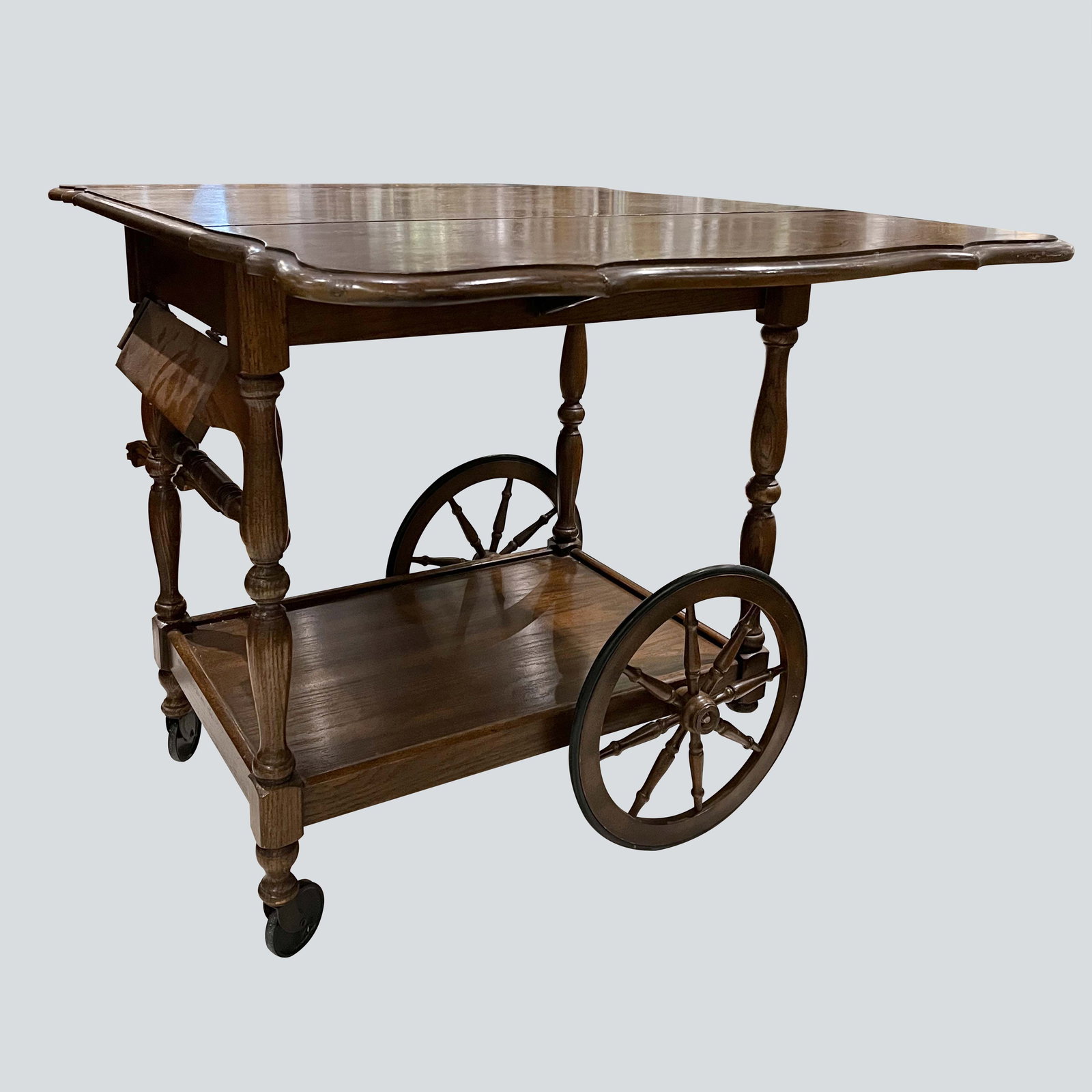 Vintage antique wooden wagon tea bar serving cart (1 of 3)