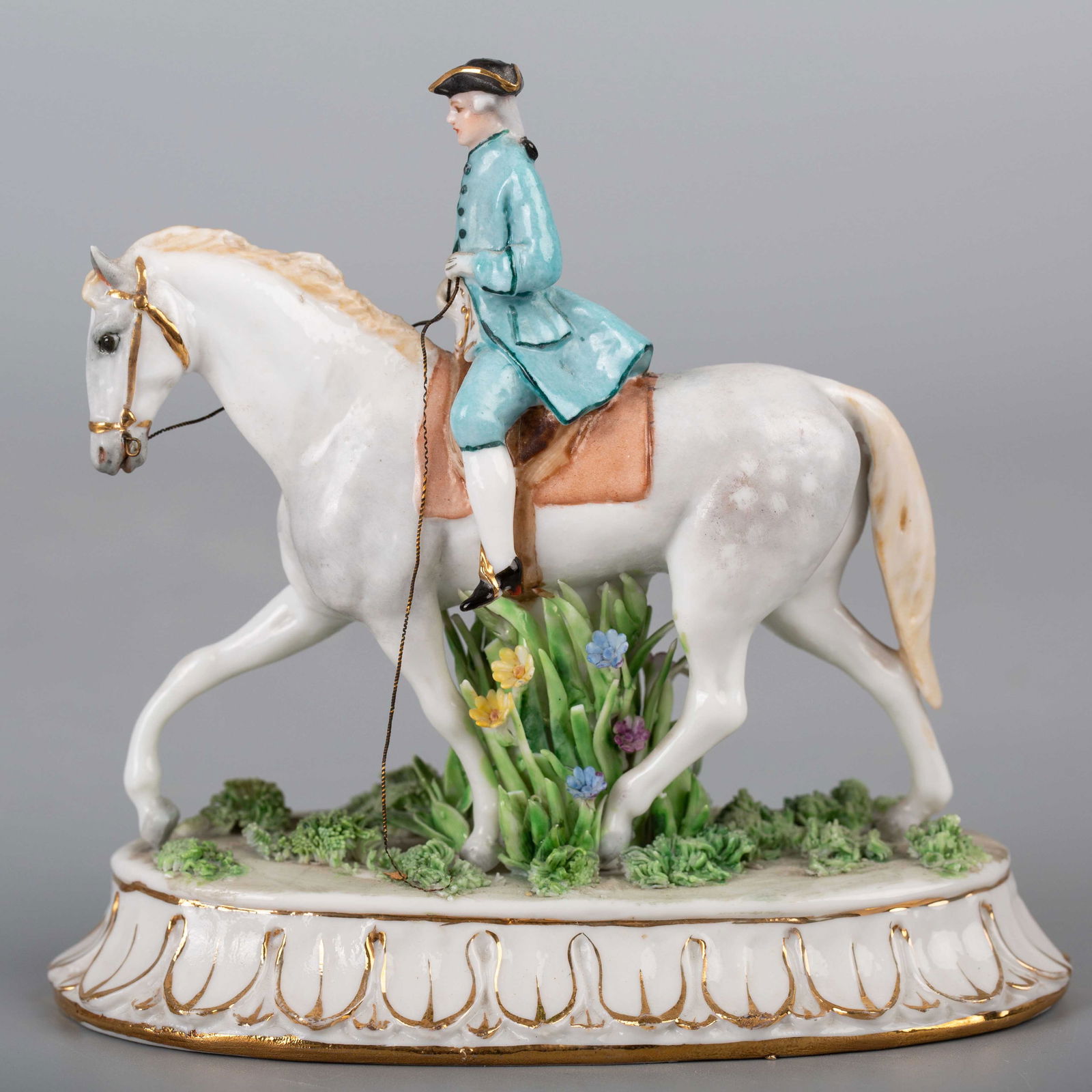 Antique Italian Luigi Fabris (1883 - 1952) porcelain horse and figurine (1 of 6)