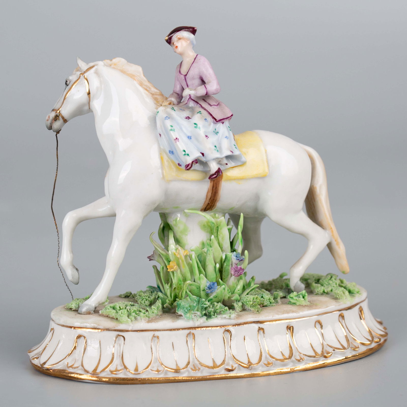 Antique Italian Luigi Fabris (1883 - 1952) porcelain horse and figurine (1 of 6)