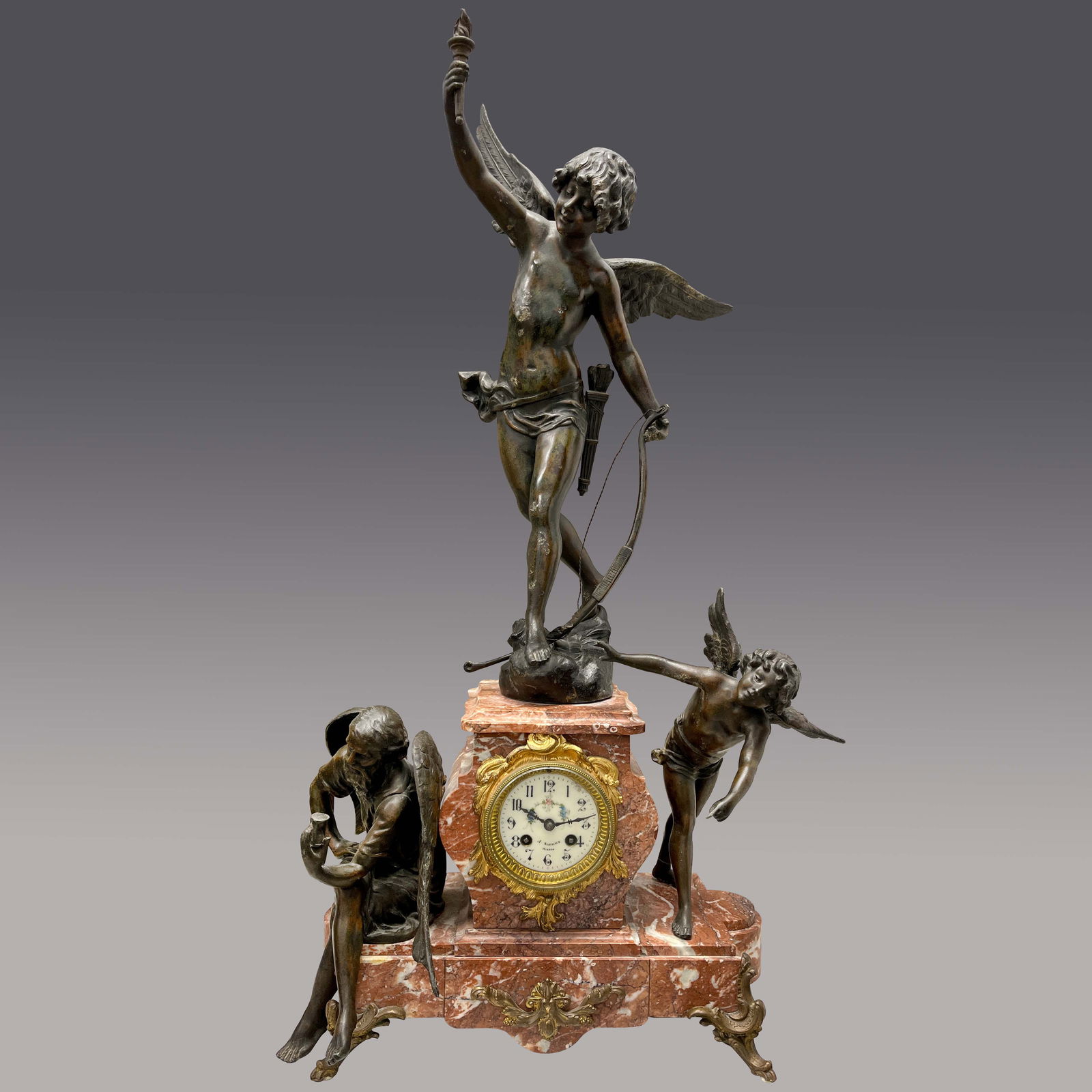 French bronze figure of Cupid, After Auguste Moreau (1834-1917) (1 of 2)