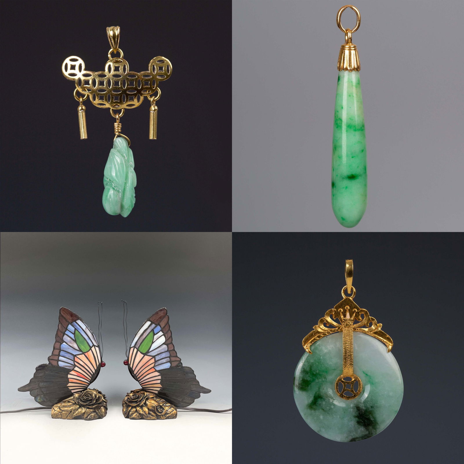 Set of Jadeite pendants and Stained Glass Lamps (1 of 1)