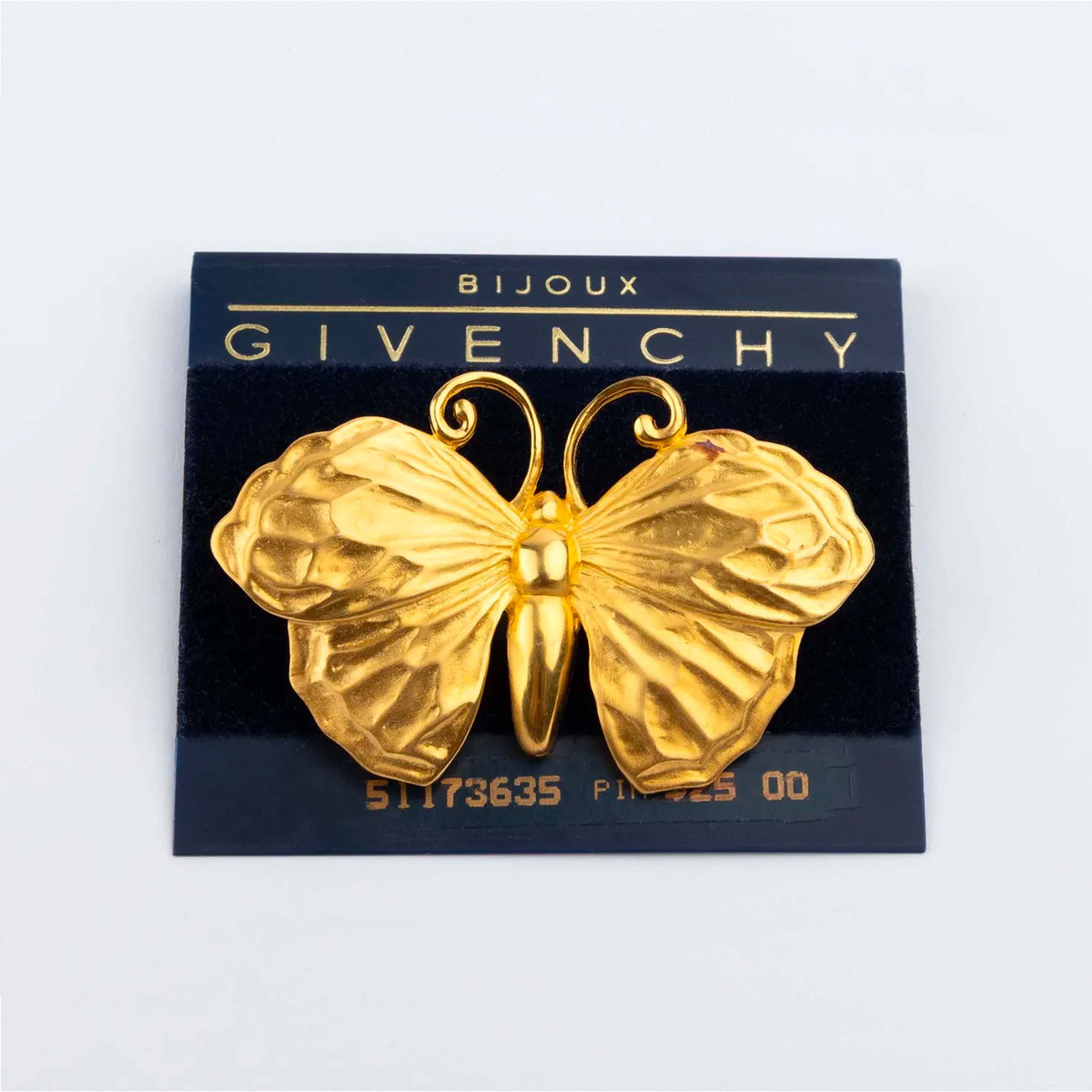 70s GIVENCHY gilt butterfly brooch: 70s GIVENCHY gilt butterfly brooch. H 6cm, W 4cm