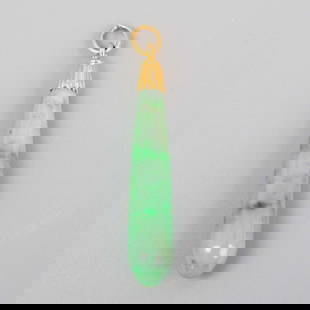 Silver gilt 985 jade pendant: Silver gilt 985 jade pendant