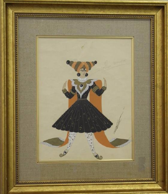 ERTE ORIGINAL HAND PAINTED GOUACHE ON PAPER (1 of 10)