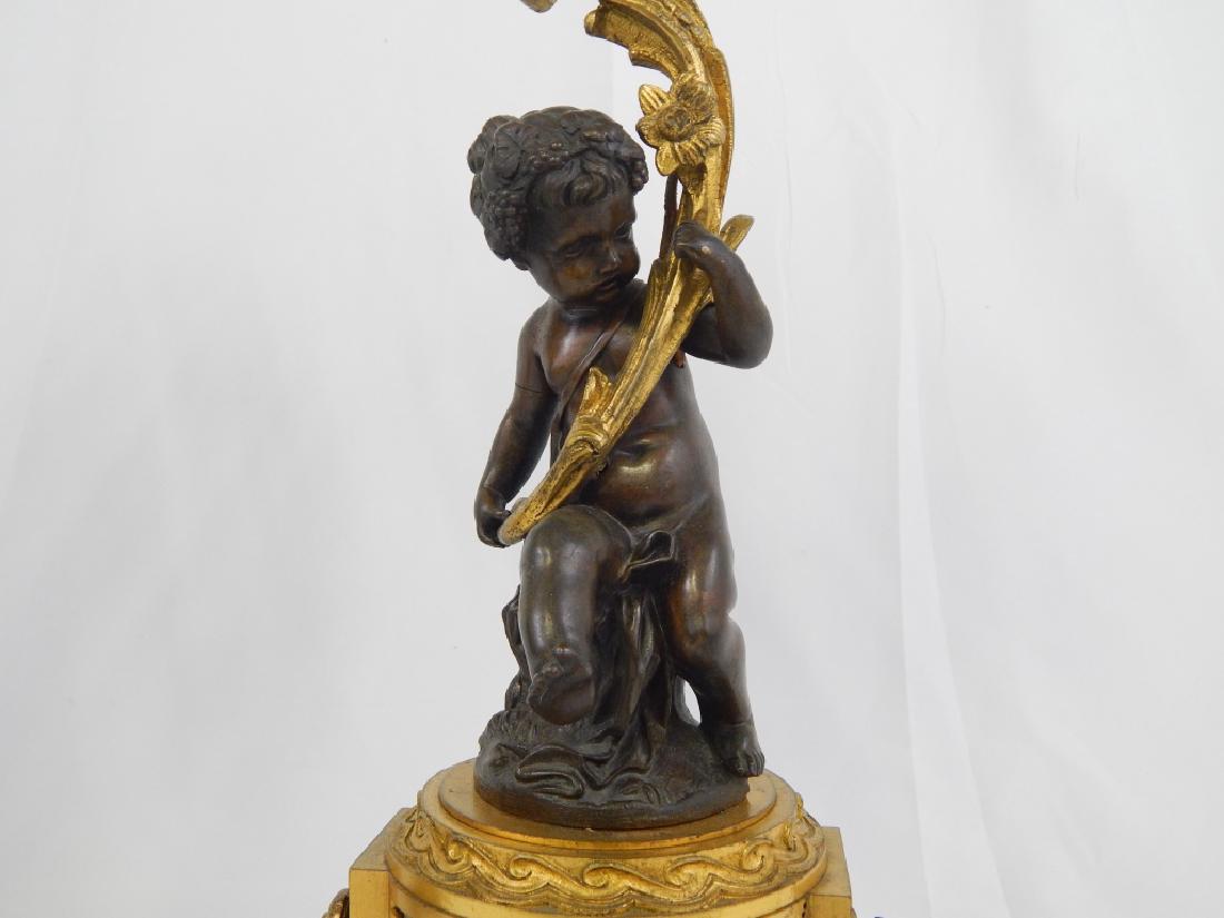 PAIR ANTIQUE FRENCH PUTTI DORE BRONZE CANDELABRAS (1 of 3)