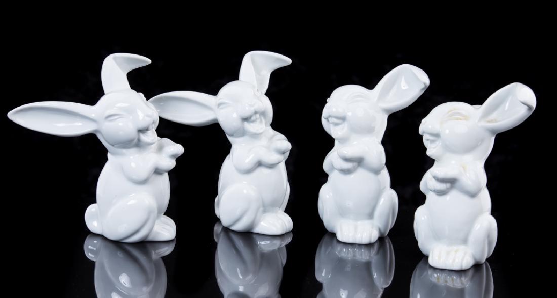 4pc ROSENTHAL WHITE PORCELAIN RABBIT FIGURES (1 of 5)