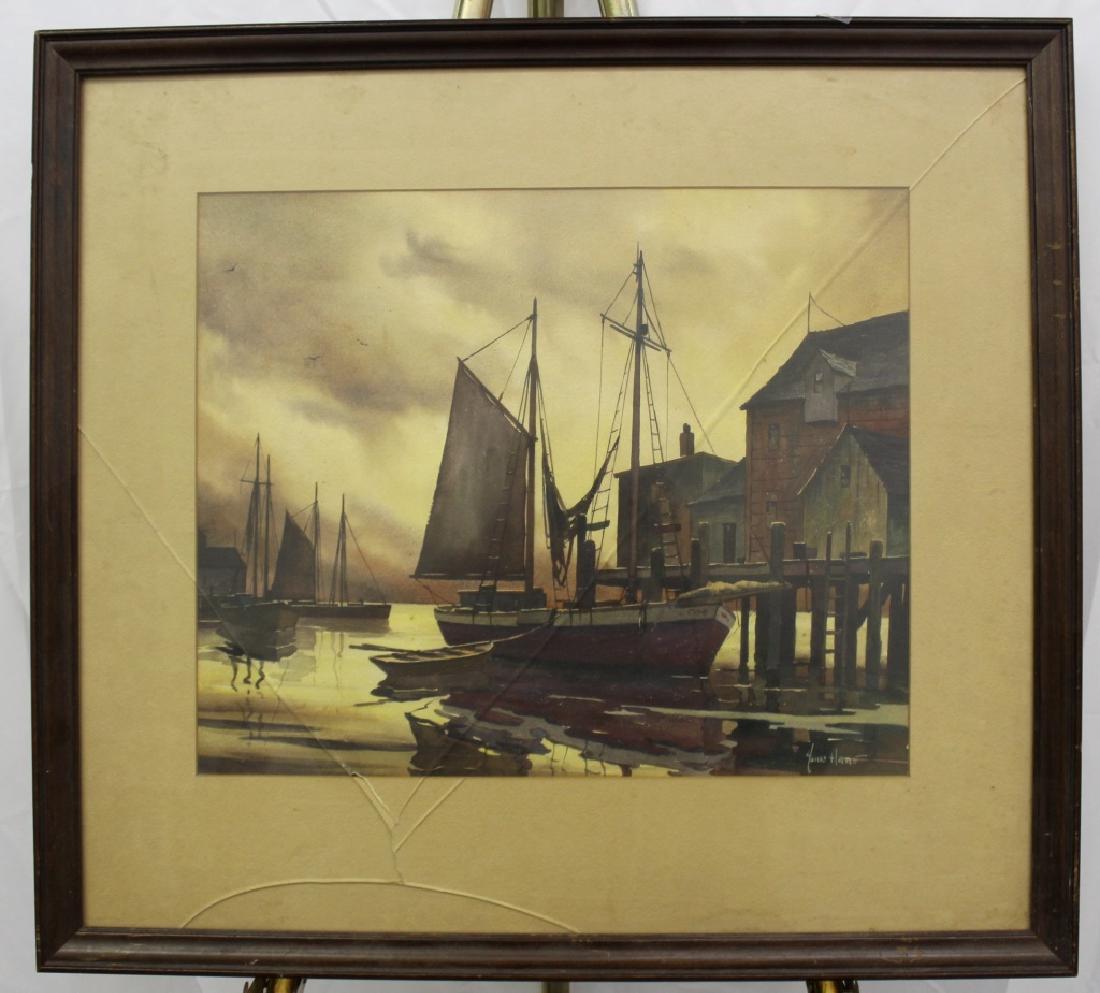ORIGINAL JOHN HARE SIGNED SEASCAPE WATERCOLOR (1 of 3)