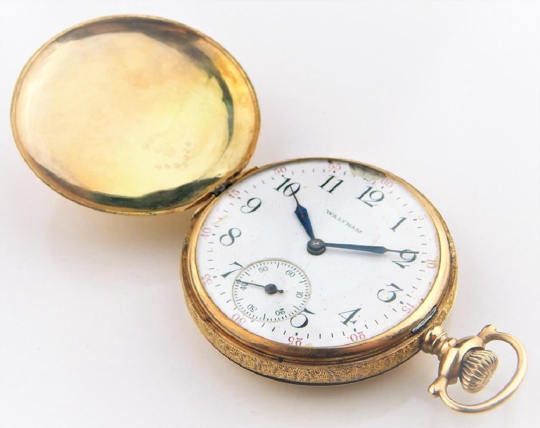 14kt GOLD ANTIQUE WALTHAM GENTS POCKET WATCH (1 of 10)