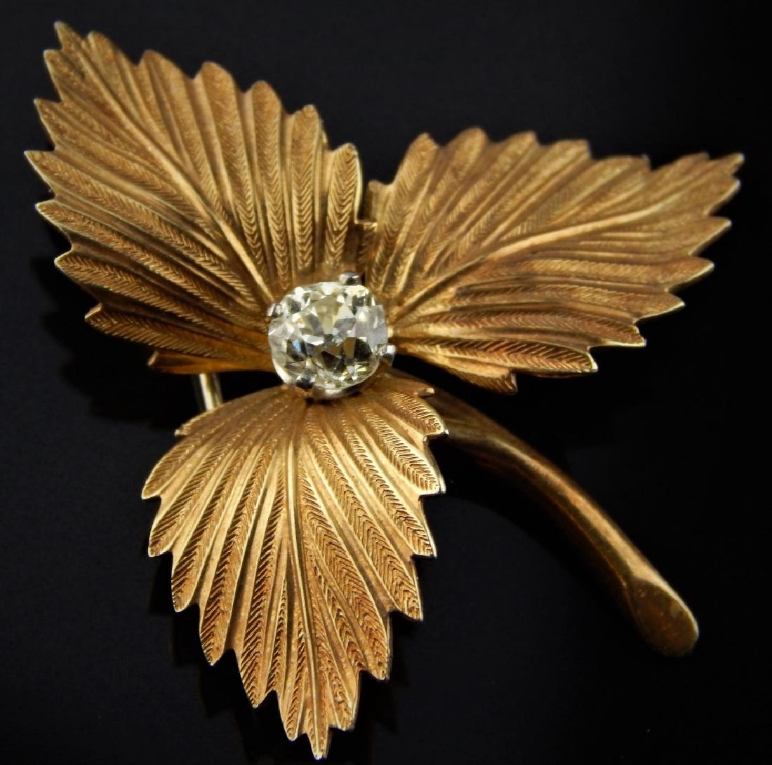 GROSSE GERMANY 14KT GOLD W/ DIAMOND BROOCH (1 of 5)