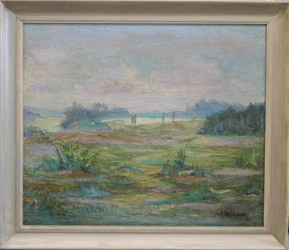 SIGNED VINTAGE LANDSCAPE OIL PAINTING ON CANVAS (1 of 4)