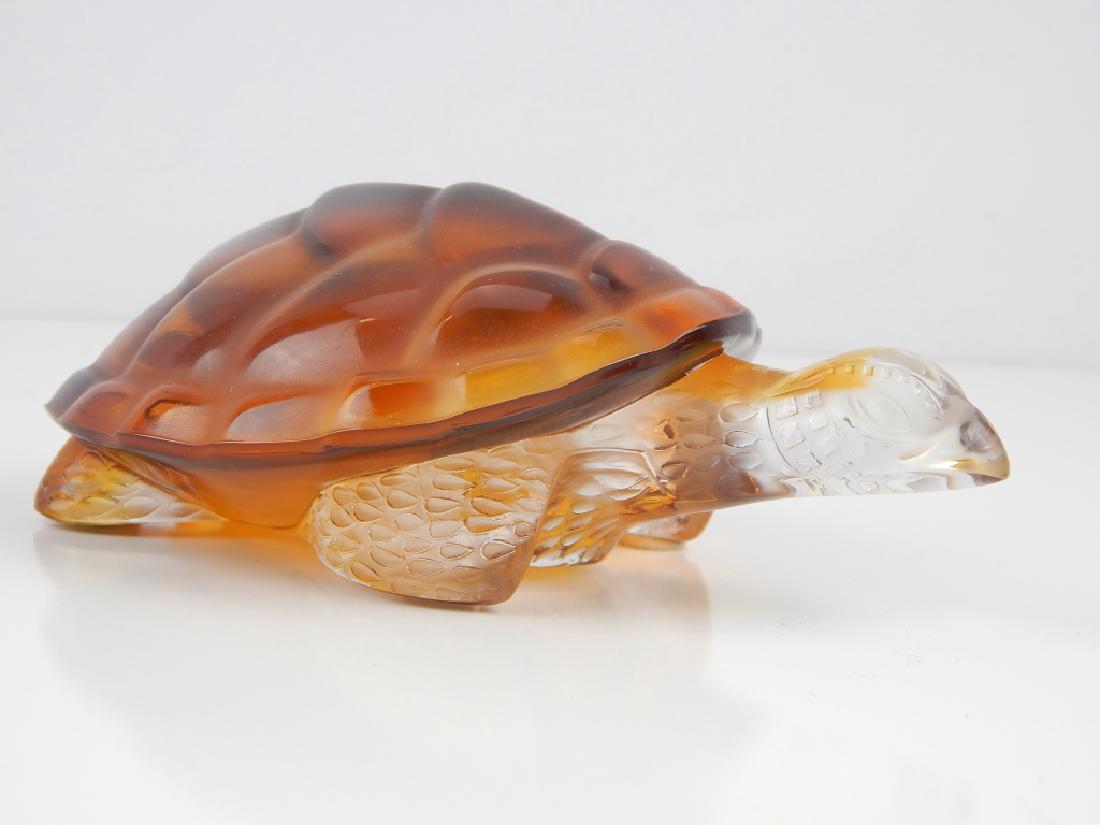 LALIQUE FRANCE CRYSTAL AMBER & CLEAR TURTLE (1 of 4)