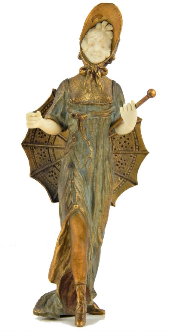 RENE PAUL MARQUET ANTIQUE SIGNED BRONZE FIGURE (1 of 7)