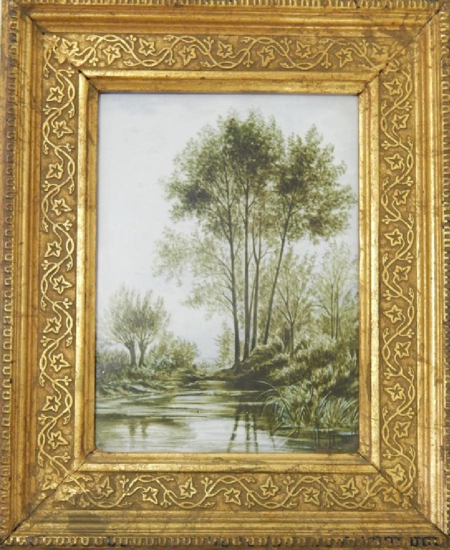 1890 FRENCH LANDSCAPE PORTRAIT PLAQUE SIGNED (1 of 2)