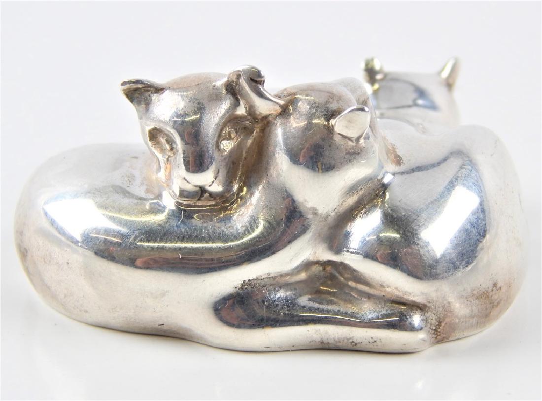 TIFFANY & CO STERLING SILVER CAT GROUP PAPERWEIGHT (1 of 5)