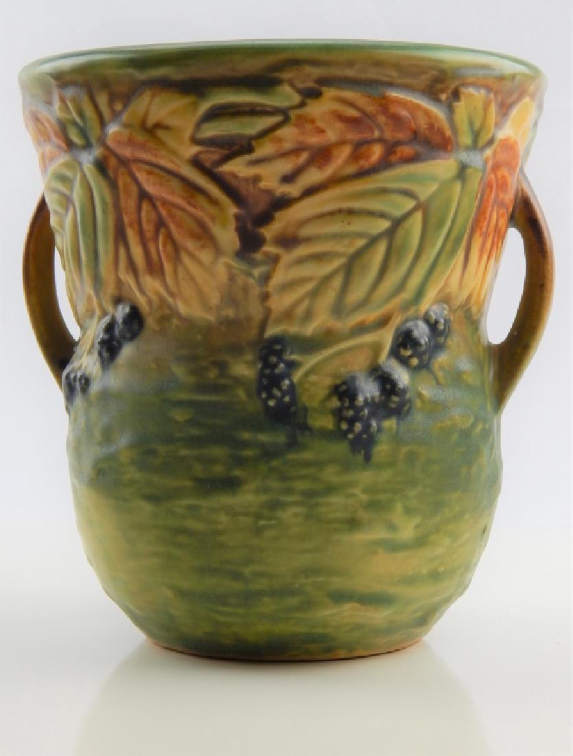 ROSEVILLE BLACKBERRY POTTERY VASE: Roseville Blackberry 573-6 vase, measures 6" height c.1932.