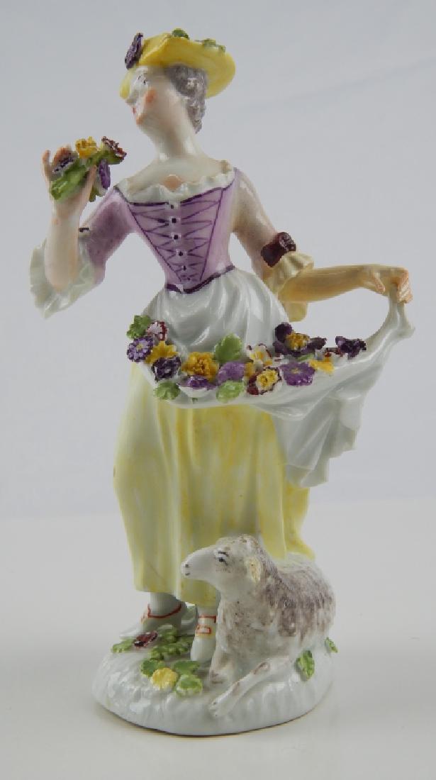 MEISSEN GERMAN PORCELAIN FIGURE WOMAN WITH LAMB (1 of 6)