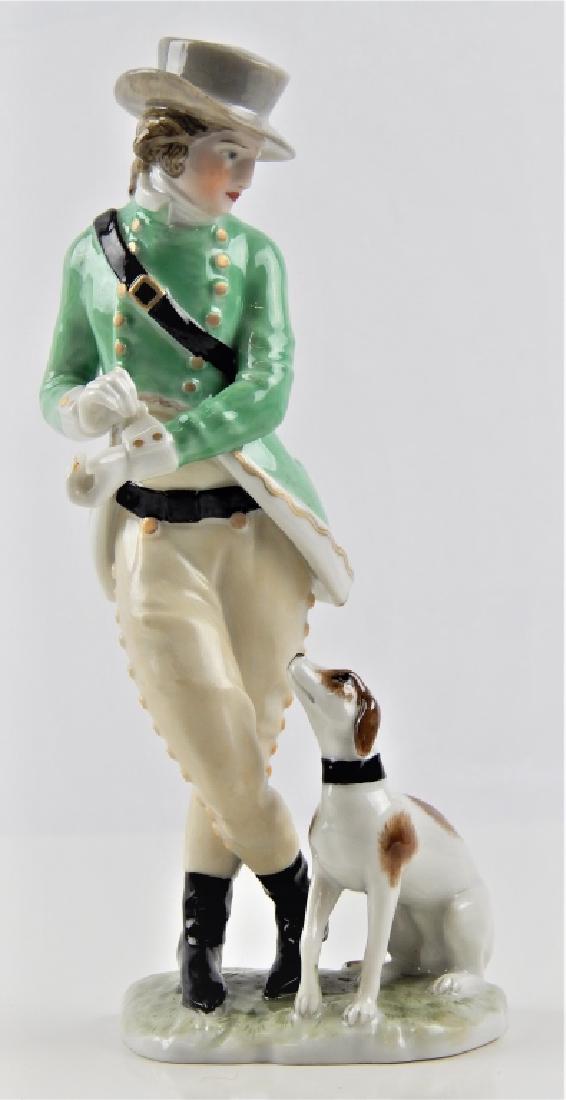 AUGARTEN VIENNA PORCELAIN FIGURE OF MAN WITH DOG (1 of 5)
