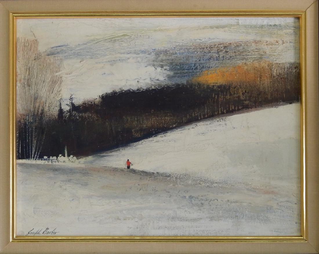 JOSEPH BARBER OIL ON BOARD OF SNOWY LANDSCAPE (1 of 3)