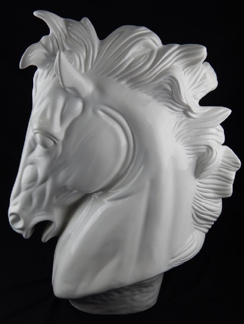 LARGE CUERNAVACA BLANC DE CHINE HORSE BUST (1 of 4)