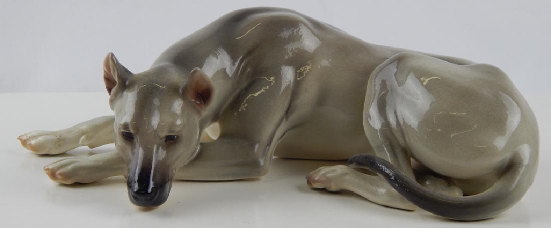 JH FOR NYMPHENBURG PORCELAIN RECUMBENT DOG FIGURE (1 of 3)