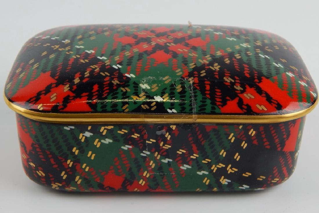 FITZ & FLOYD COUNTRY PLAID COVERED TRINKET BOX (1 of 4)