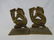 2 VINTAGE PAIRS OF SOLID IRON & BRASS BOOKENDS - 2