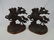 2 VINTAGE PAIRS OF SOLID IRON & BRASS BOOKENDS - 3