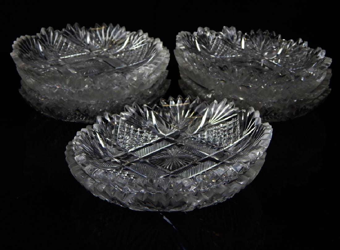 10 AMERICAN BRILLIANT CRYSTAL ROUND DESSERT PLATES (1 of 2)
