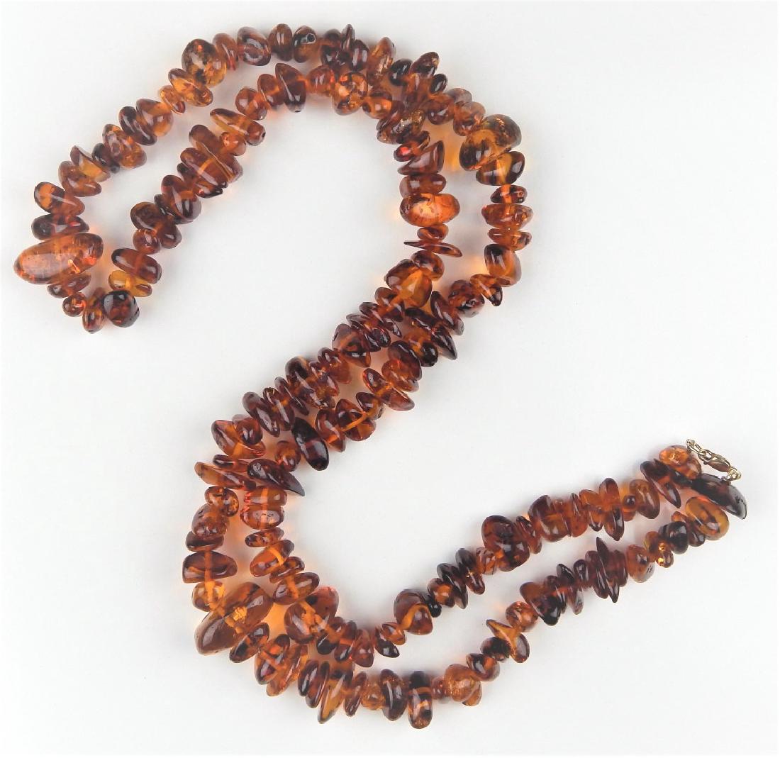 LARGE AMBER NECKLACE W/ 14K CLASP (1 of 6)