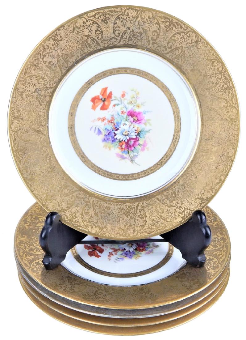 5 ROYAL BAVARIAN HUTCHENREUTHER GILT DINNER PLATES (1 of 4)