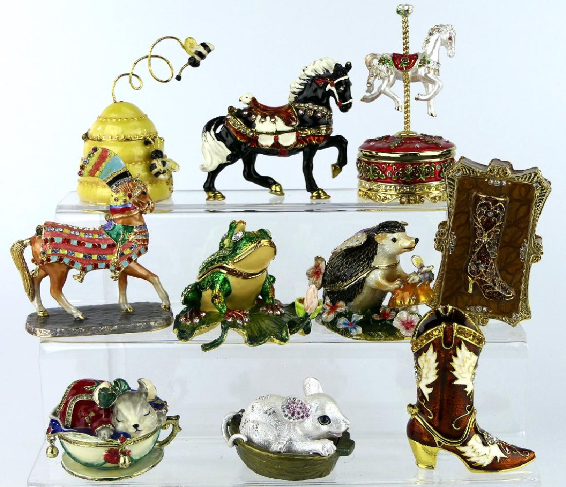 10 ENAMEL JEWELED FIGURAL TRINKET BOXES (1 of 8)