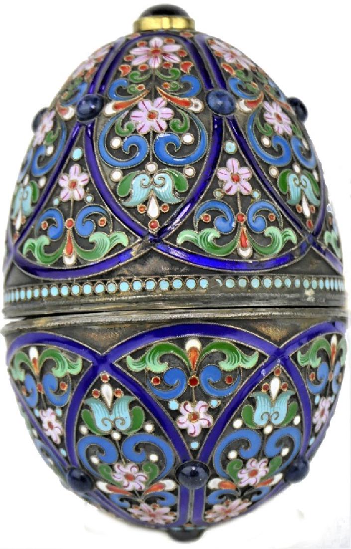 AFTER A.r RUSSIAN 88 SILVER JEWELED & ENAMELED EGG (1 of 9)