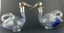 Pr URI BLOCH 950 SILVER GLASS DUCK CLARET PITCHERS - 3