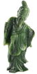 CHINESE SPINACH JADE STANDING FISHERMAN SCULPTURE