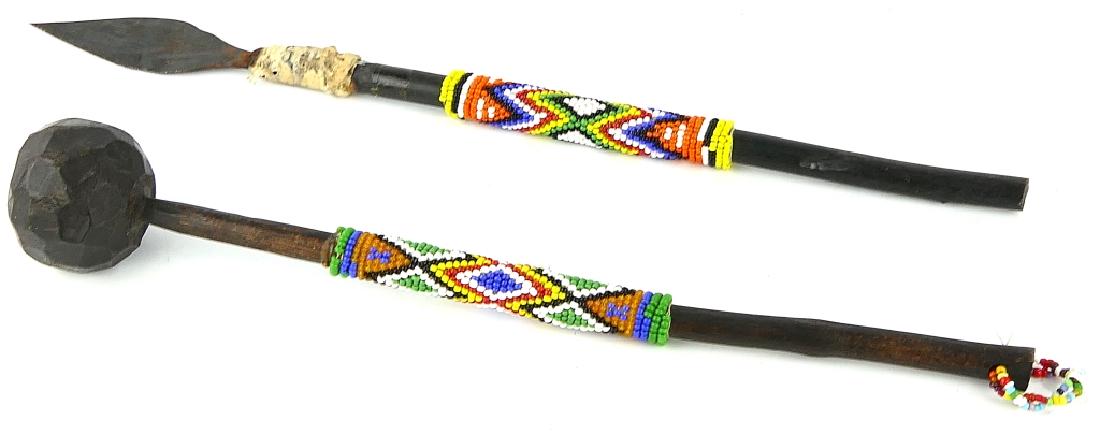 Pr VINTAGE AFRICAN DECORATIVE WOODEN WEAPONS (1 of 7)