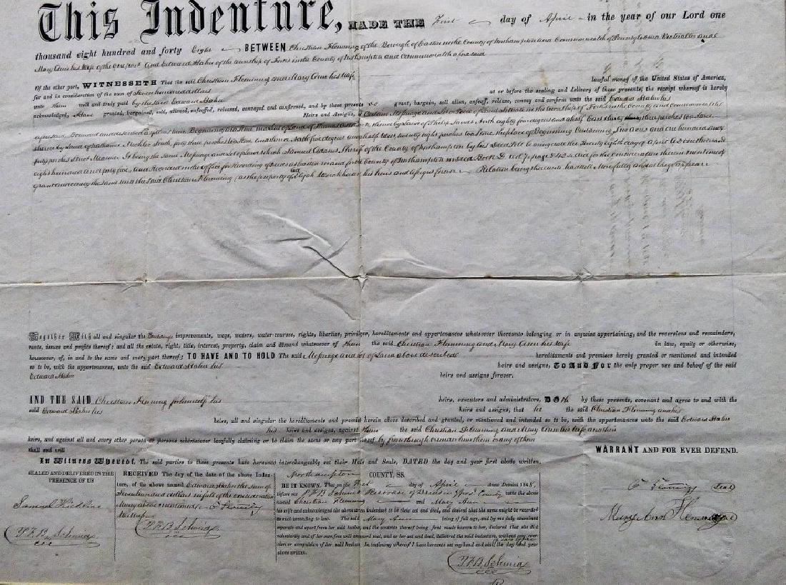 1848 ANTIQUE INDENTURE FOR LAND DOCUMENT (1 of 7)