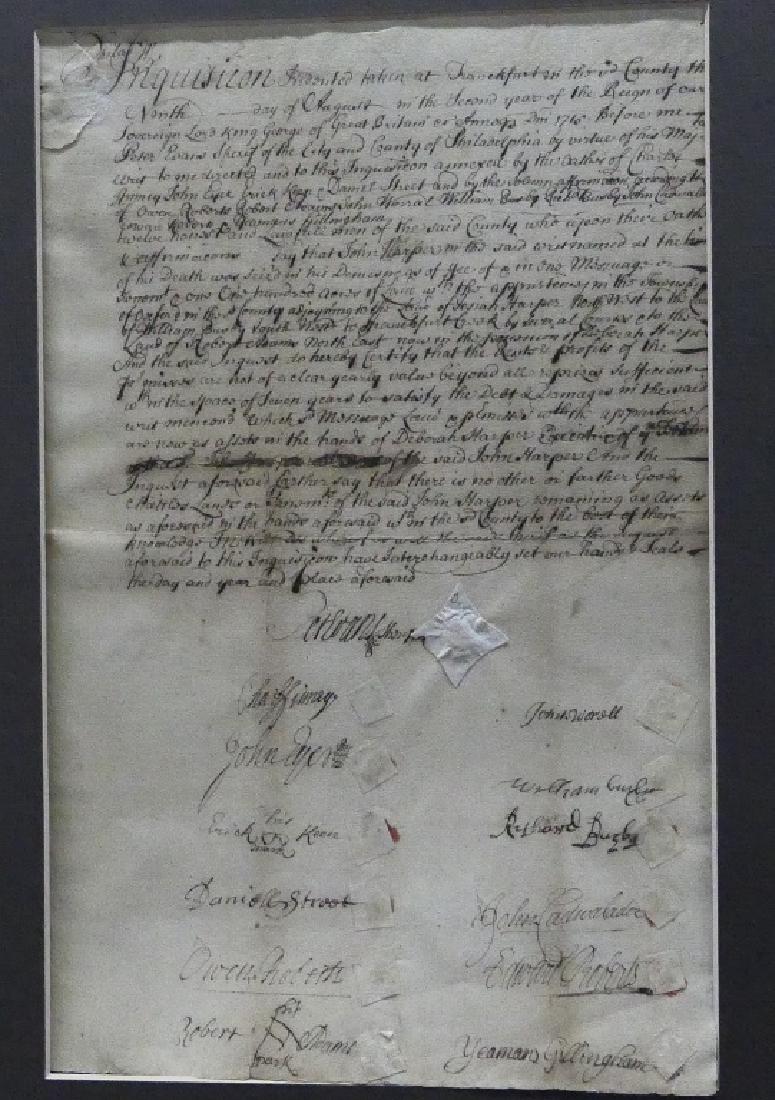 1715 PHILADELPHIA INQUISITION DOCUMENT (1 of 6)