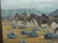 FRED CLEVELAND NAVAJO HORSE ROUNDUP LARGE OIL - 5