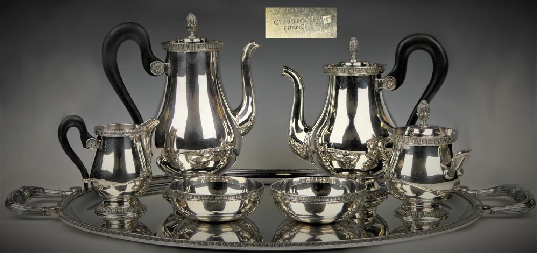 7pc CRHISTOFLE "MALMAISON-BEAUHARNAIS" TEA SERVICE (1 of 8)