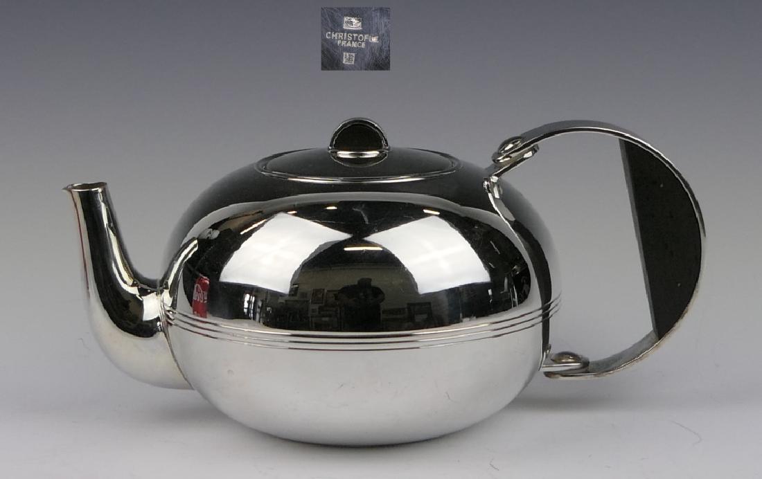CHRISTOFLE FRANCE MODERNIST WOODEN HANDLE TEAPOT (1 of 8)
