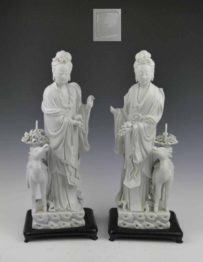 Pr CHINESE REPUBLIC BLANC DE CHINE QUAN YIN w DEER (1 of 9)
