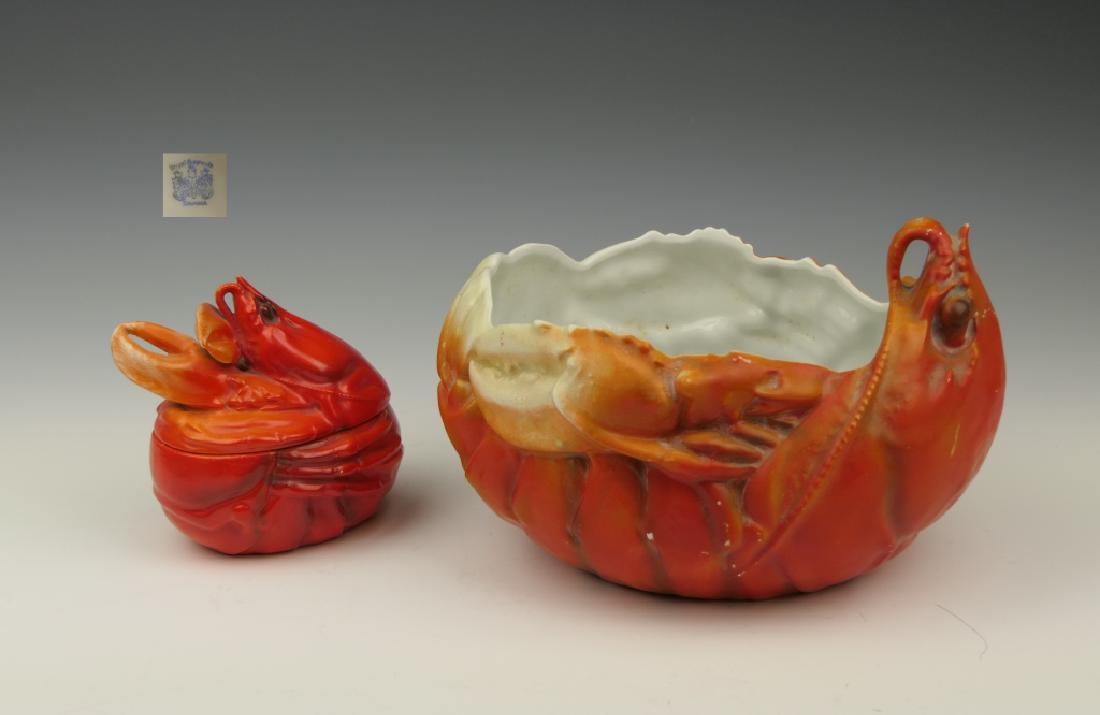 Pr ROYAL BAYREUTH BAVARIAN PORCELAIN LOBSTER BOXES (1 of 6)