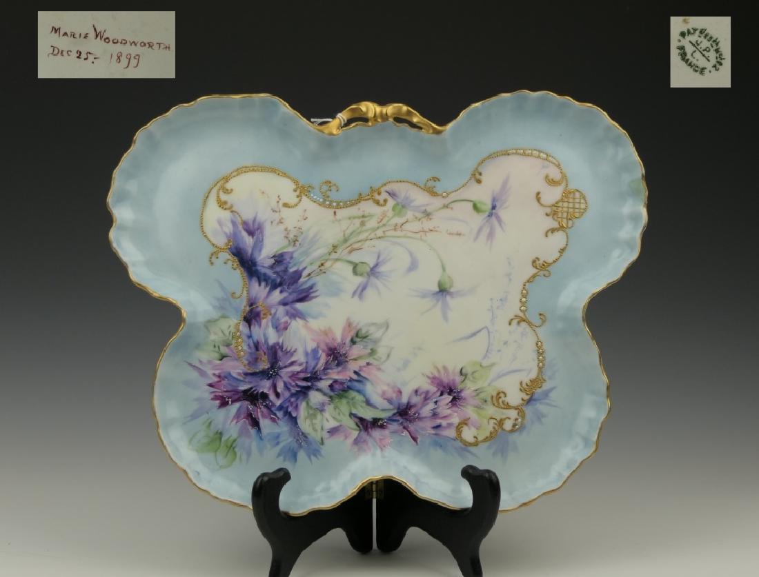 1899 SIGNED LIMOGES BUTTERFLY SERVING PLATTER (1 of 8)