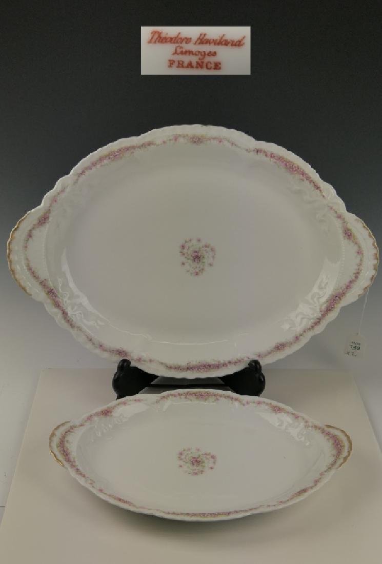 2 THEO HAVILAND LIMOGES FLORAL SERVING PLATTERS (1 of 5)