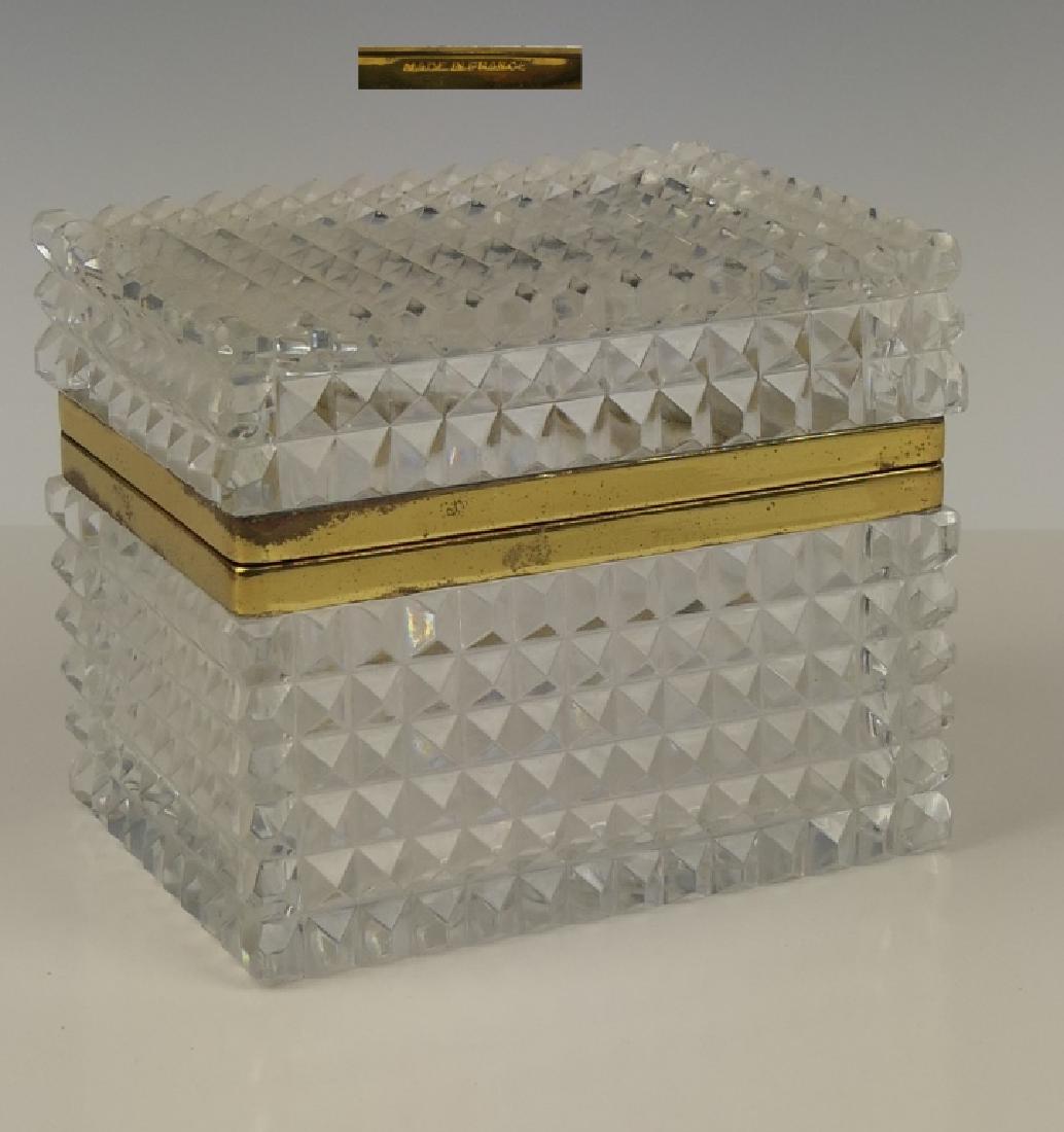 FRENCH CRYSTAL & BRASS HINGED DRESSER VANITY BOX (1 of 7)