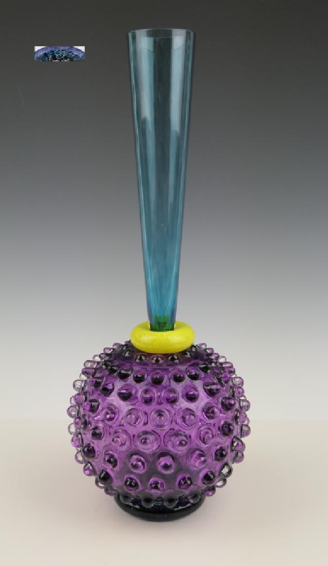 ARTIST SIGNED STUDIO ART GLASS BOTTLE VASE (1 of 7)