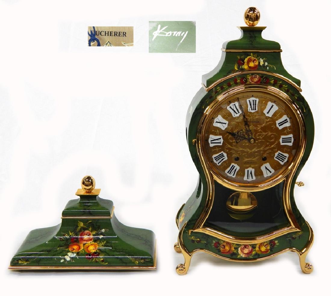 BUCHERER SIGNED HAND PAINTED "LA CHATELAINE" CLOCK (1 of 9)
