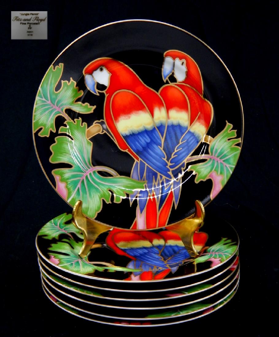 9 FITZ & FLOYD "JUNGLE PARROT" PLATES (1 of 1)