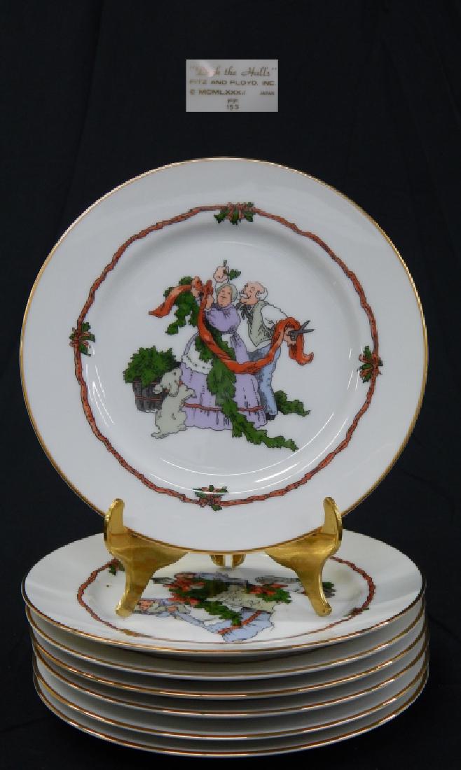 7 FITZ & FLOYD "DECK THE HALLS" PLATES (1 of 4)